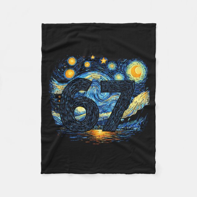 Funny 67 Meme Six Seven Starry Art Night  Fleecedecke (Vorderseite)