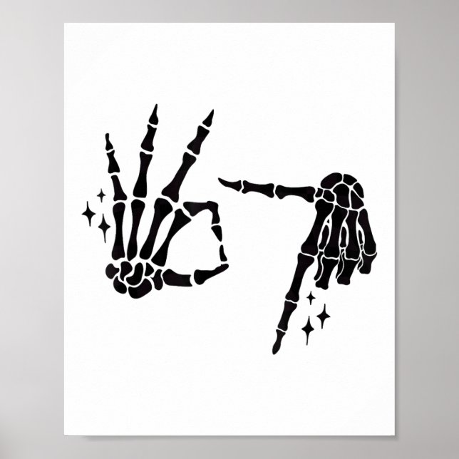 Funny 67 Meme Skeleton Hand 6 7 Halloween Six Seve Poster (Vorne)