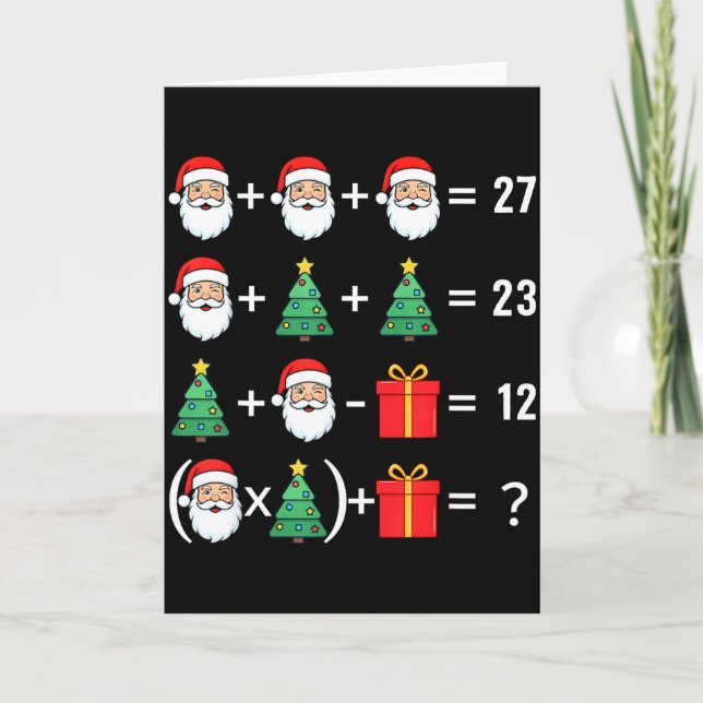 Funny 67 Santa Tree Math Teacher Christmas Xmas Hu Karte (Vorderseite)
