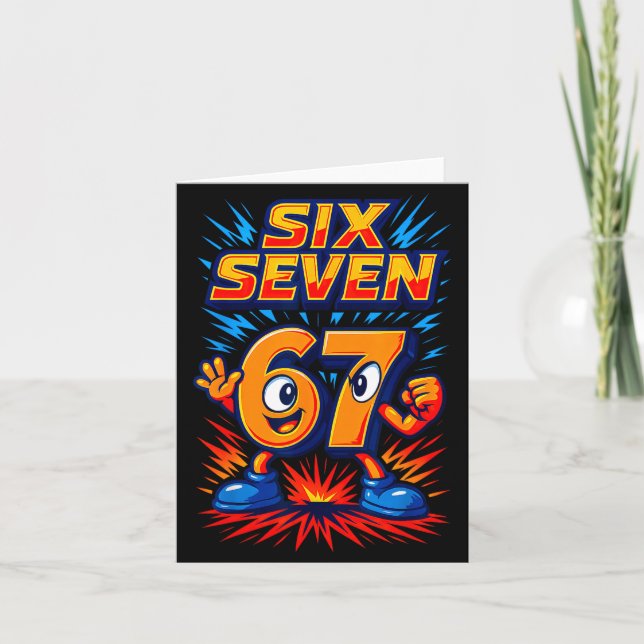 Funny 67 Six Seven Italian Brainrot Boys Girls 6 7 Karte (Vorderseite)