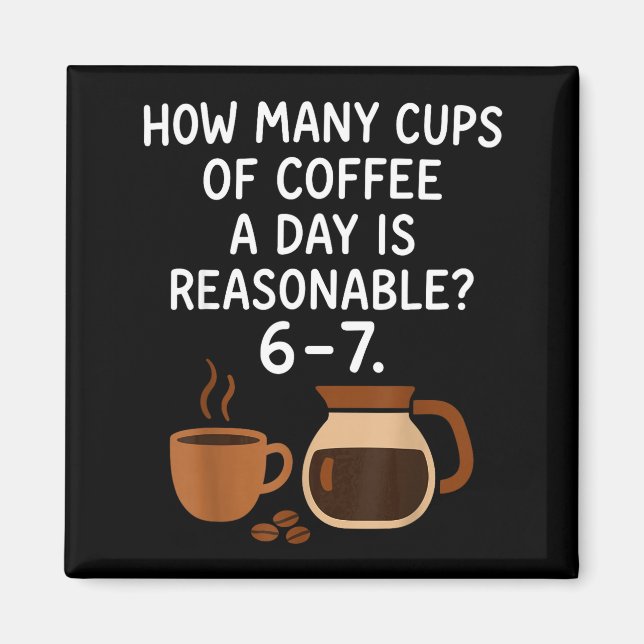 Funny 67 Six Seven Meme Coffee Lover Teacher  Magnet (Vorne)