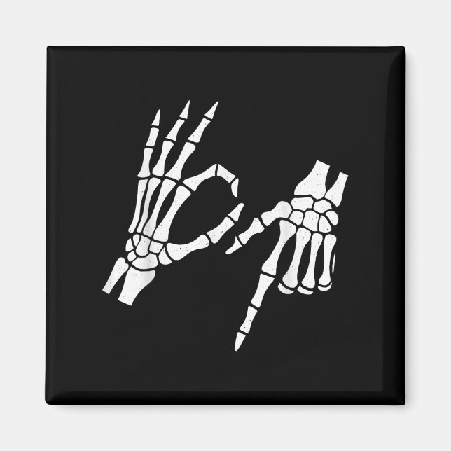 Funny 67 Six Seven Meme Halloween Skeleton Hands Magnet (Vorne)
