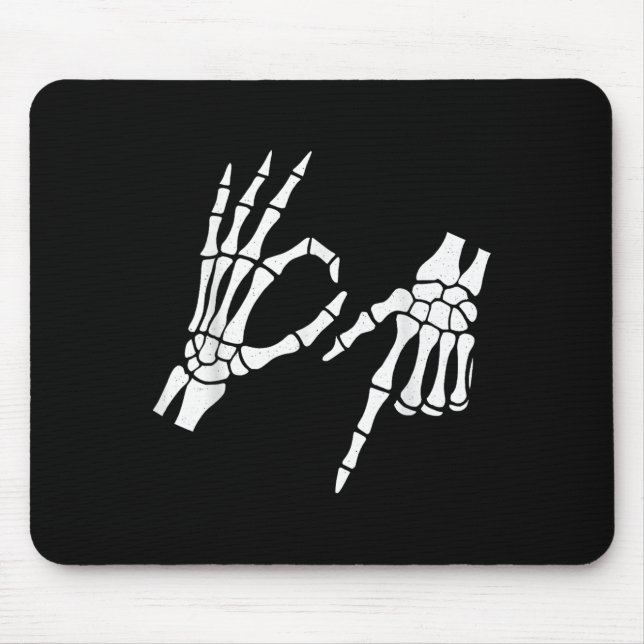 Funny 67 Six Seven Meme Halloween Skeleton Hands Mousepad (Vorne)