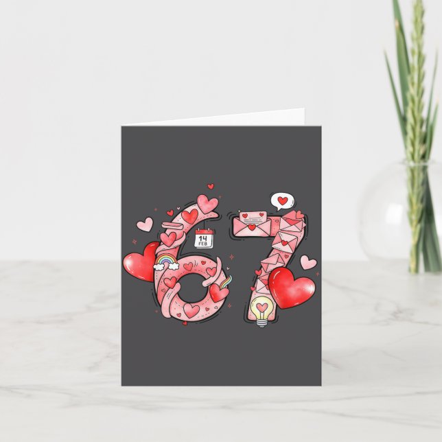 Funny 67 Six Seven Meme Valentines Day Gen Alpha S Karte (Vorderseite)