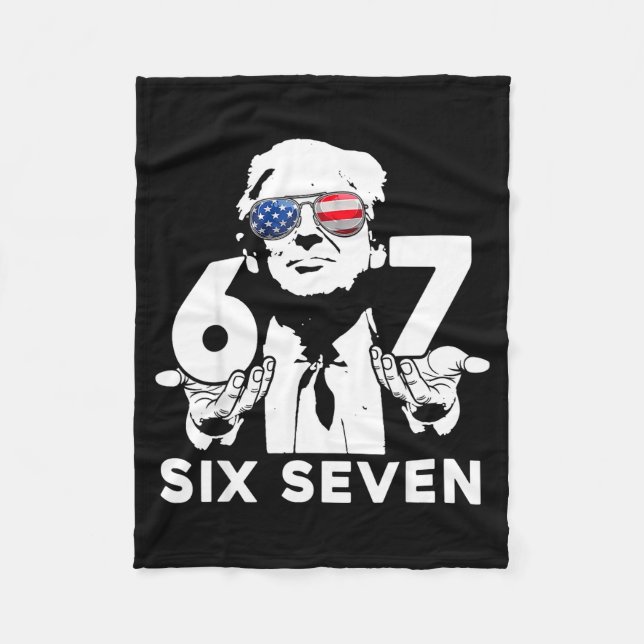 Funny 67 Six Seven Trump Meme  Fleecedecke (Vorderseite)