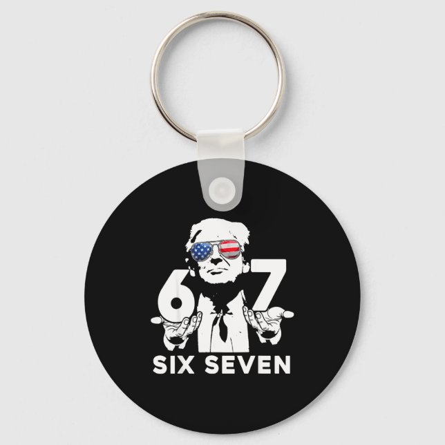 Funny 67 Six Seven Trump Meme  Schlüsselanhänger (Vorderseite)
