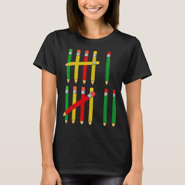 Funny 67 Tally Marks Math For Teachers Students Si T-Shirt (Vorderseite)