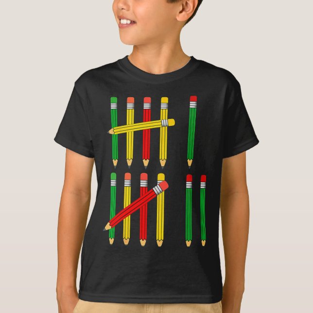 Funny 67 Tally Marks Math For Teachers Students Si T-Shirt (Vorderseite)