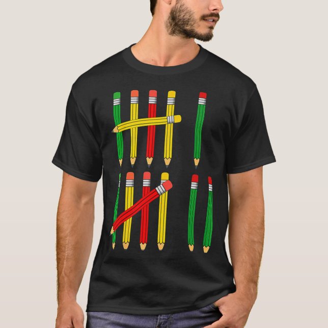 Funny 67 Tally Marks Math For Teachers Students Si T-Shirt (Vorderseite)