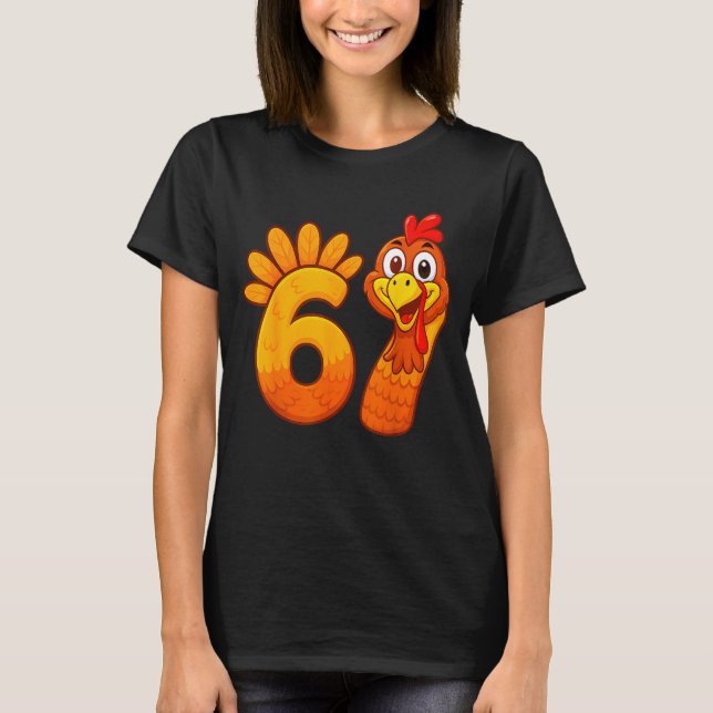 Funny 67 Thanksgiving Meme Turkey Six Seven Costum T-Shirt (Vorderseite)