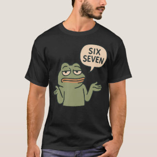 Funny 6-7 Frog Meme Brainrot Gaming Humor T-Shirt