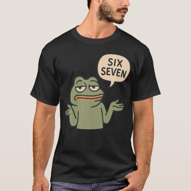 Funny 6-7 Frog Meme Brainrot Gaming Humor T-Shirt (Vorderseite)