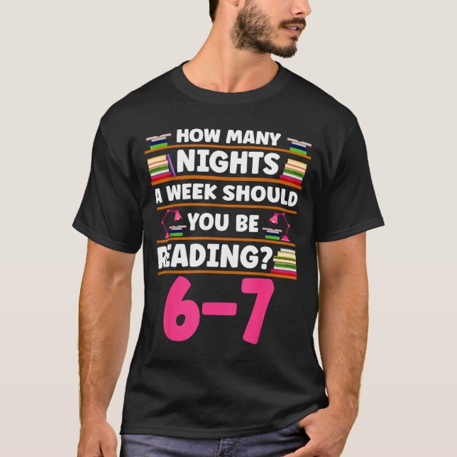 Funny 6 7 Meme Book Lover Teachers Bookish Men Wom T-Shirt (Vorderseite)