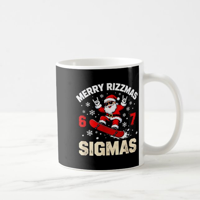 Funny 6-7 Meme Christmas Nice Naughty 67 Slang Tre Kaffeetasse (Rechts)