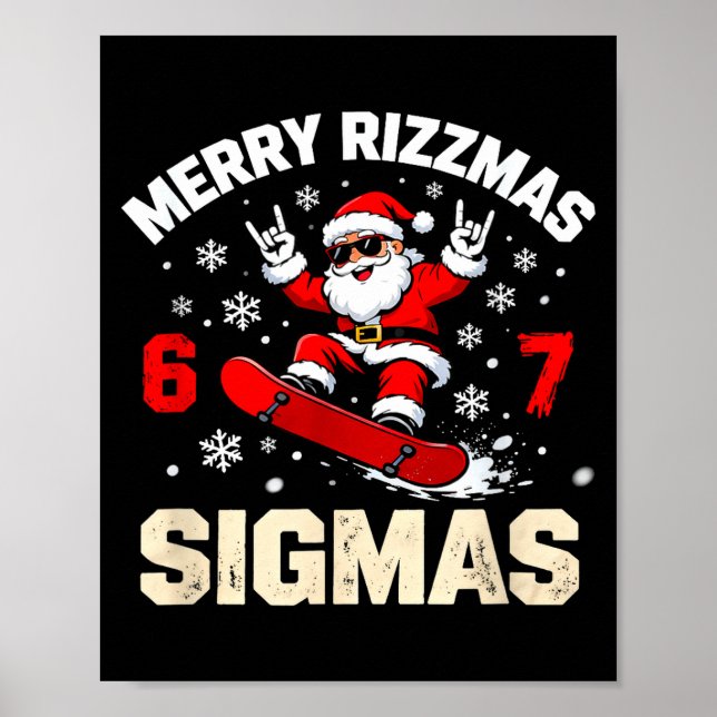 Funny 6-7 Meme Christmas Nice Naughty 67 Slang Tre Poster (Vorne)