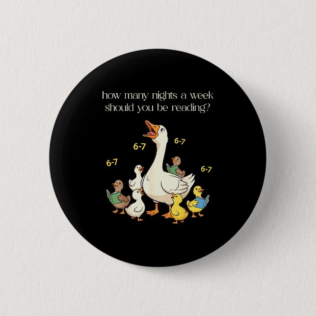 Funny 6 7 Six Seven Reading For Teacher Kids Book  Button (Vorderseite)