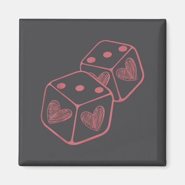 Funny 6 7 Valentine Couples Matching Love Heart Pl Magnet (Vorne)