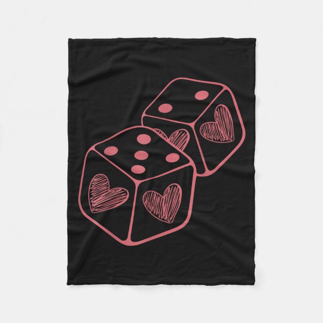 Funny 6 7 Valentine Love Heart Playing Card Couple Fleecedecke (Vorderseite)