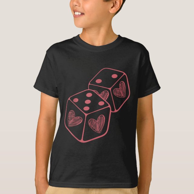 Funny 6 7 Valentine Love Heart Playing Card Couple T-Shirt (Vorderseite)