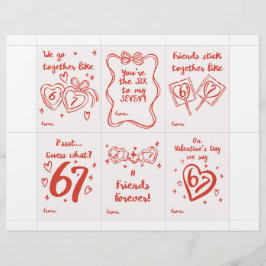 Funny 6 7 Valentine’s Day Cards for Classroom Briefbogen
