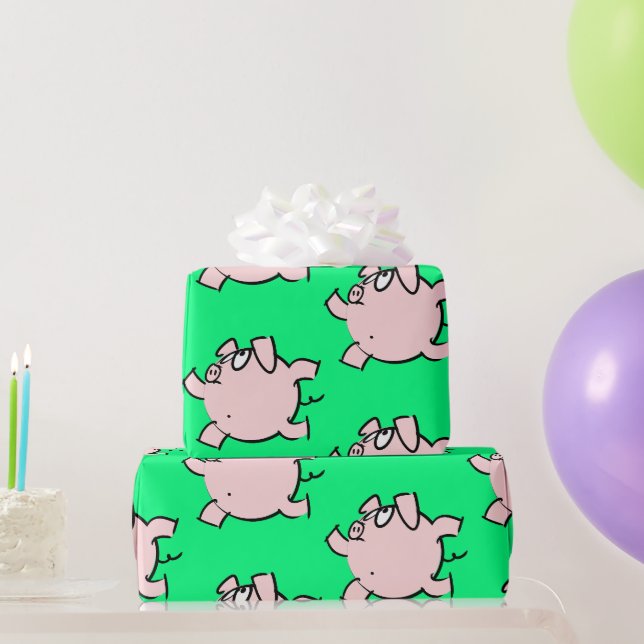 Funny 6 Cartoon Illustration Wählen Sie Farbgesche Geschenkpapier (Partygeschenke)