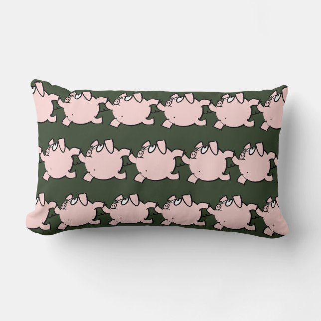 Funny 6 Cartoon Pig Wählen Sie Farbe Lumbalkissen Lendenkissen (Vorderseite)