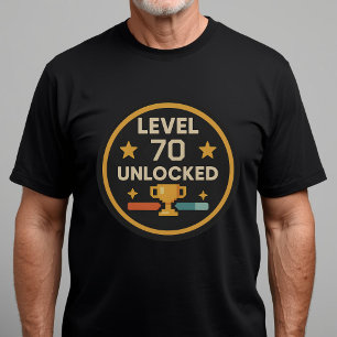 Funny 70. Geburtstag Gaming T-Shirt Stufe 70 unver