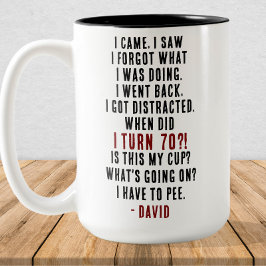 Funny 70. Geburtstag Unglaublich witzig Alte Joke  Zweifarbige Tasse