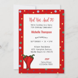 Funny 70. Red Hot Pepper Geburtstagsparty Einladung