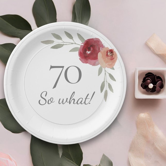 Funny 70 So, was Wasserfarbe Bläschen 70. Geburtst Pappteller (Von Creator hochgeladen)