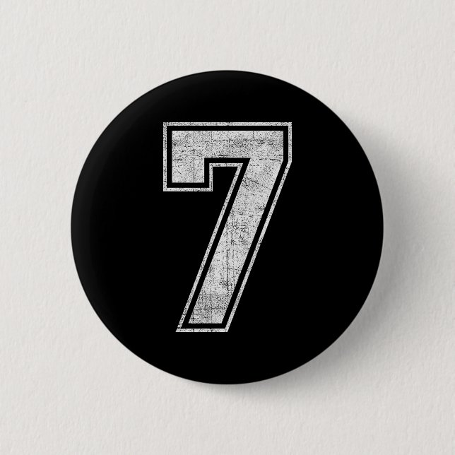 Funny 7 Number Seven Graphic Group Halloween Birth Button (Vorderseite)