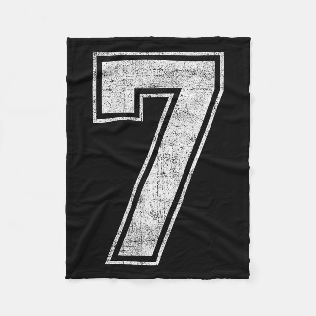 Funny 7 Number Seven Graphic Group Halloween Birth Fleecedecke (Vorderseite)