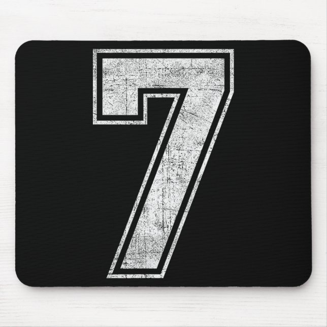 Funny 7 Number Seven Graphic Group Halloween Birth Mousepad (Vorne)