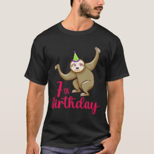 Funny 7th Birthday Sloth thematik 7 Jahre altes Ti T-Shirt