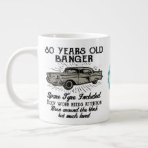 Funny 80. Geburtstag Retro Auto Banger Add Name Da
