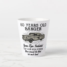 Funny 80. Geburtstag Retro Auto Banger Add Name Da Milchtasse