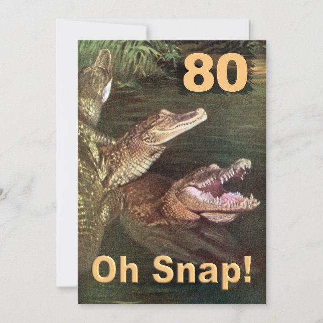 Funny 80. Geburtstagsparty Einladungen (Vorderseite)