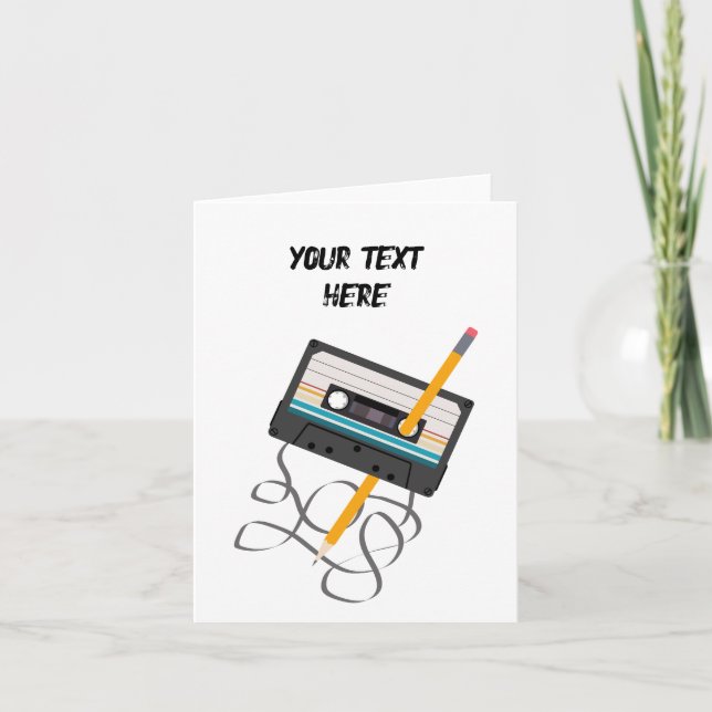 Funny 80s Music Retro Cassette Tape Birthday Karte (Vorderseite)
