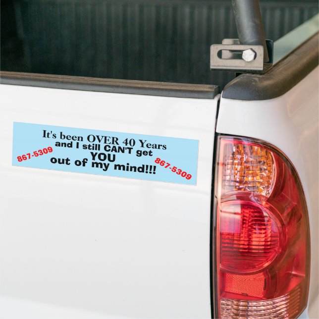 Funny 867-5309 Generic Music Blue Red Autoaufkleber (Auf Lkw)