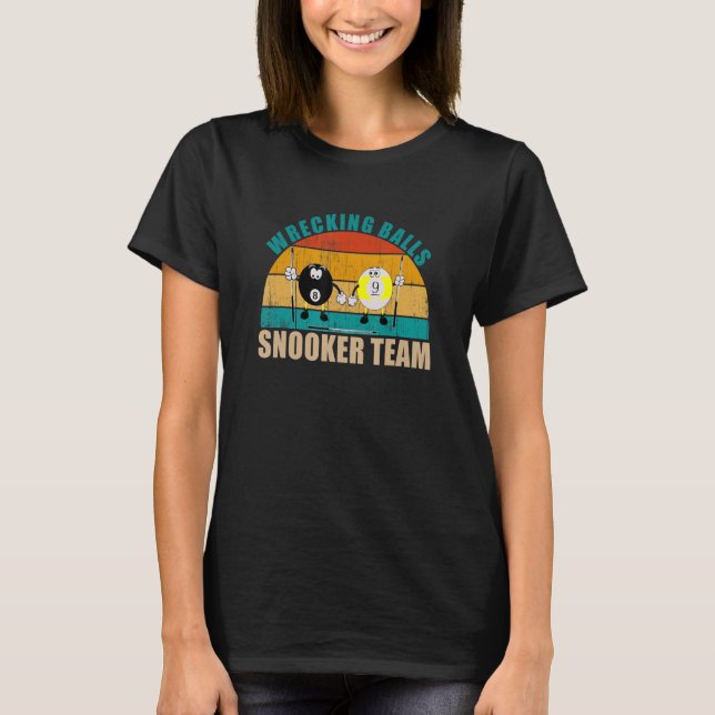 Funny 8 9 Ball Billiards Team Wrecking Balls Snook T-Shirt (Vorderseite)