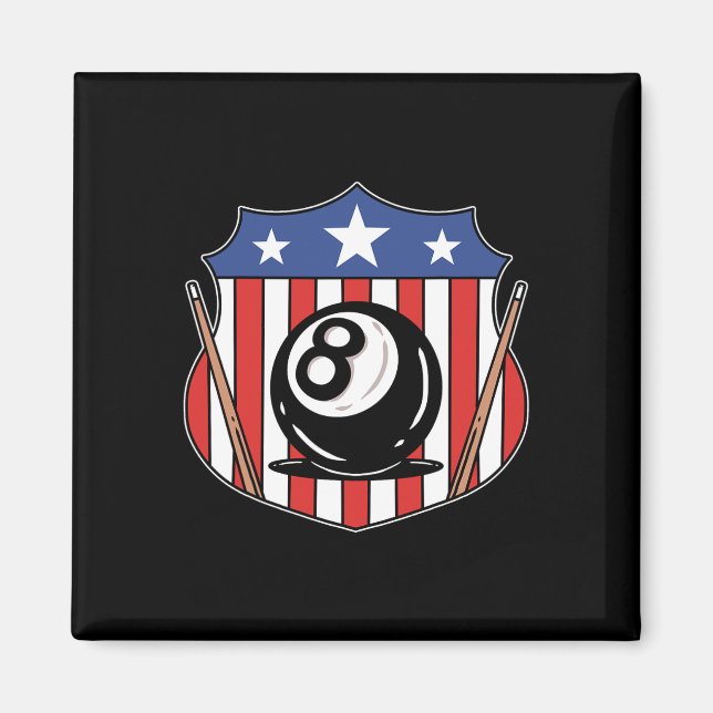 Funny 8 Ball Billiard Pool Player Aight Ball Billi Magnet (Vorne)