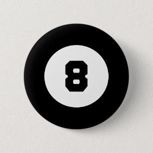 Funny 8 Ball Magic Eight Ball Billiard Pool Schwar Button