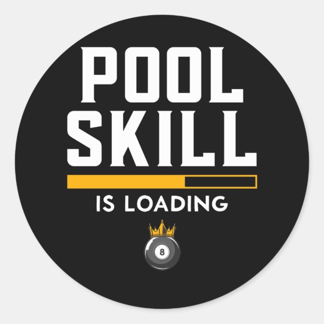 Funny 8 Ball Zitat Sport Billiard Pool Runder Aufkleber (Vorderseite)