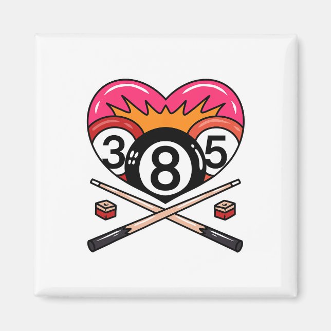 Funny 8 Ll Billiard Pool Player 8 Ll Billiard Magnet (Vorne)