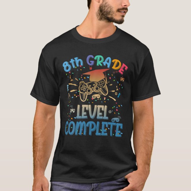Funny 8th Level Complete Video Gamer 2021 Gr T-Shirt (Vorderseite)