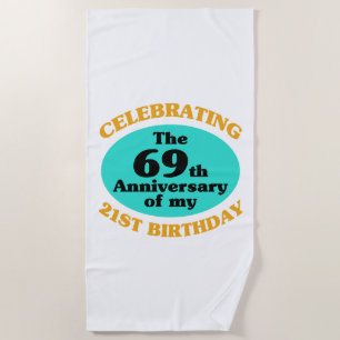 Funny 90. Geburtstag Gag Geschenk Strandtuch