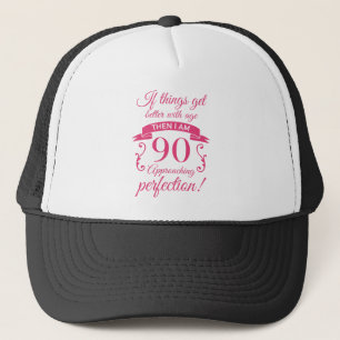Funny 90. Geburtstag 'Perfection' Truckerkappe