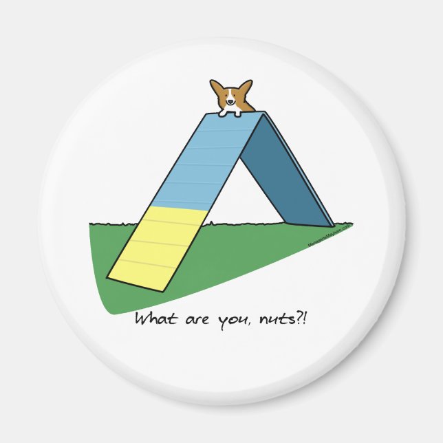 Funny A-Frame Corgi Agility Magnet (Vorne)