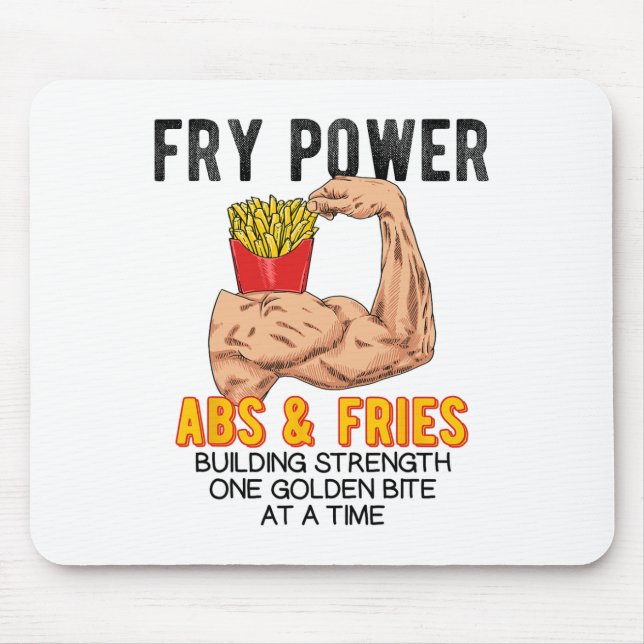 Funny Abs Exercise French Fries Muscle Building Bo Mousepad (Vorne)