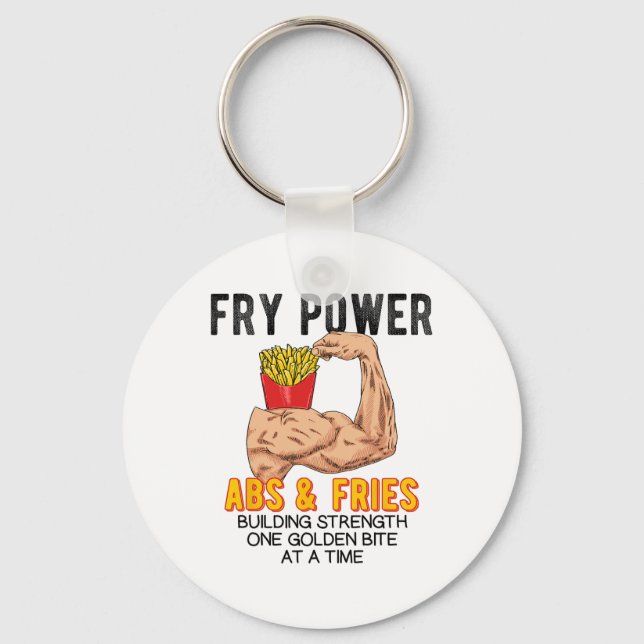 Funny Abs Exercise French Fries Muscle Building Bo Schlüsselanhänger (Vorderseite)